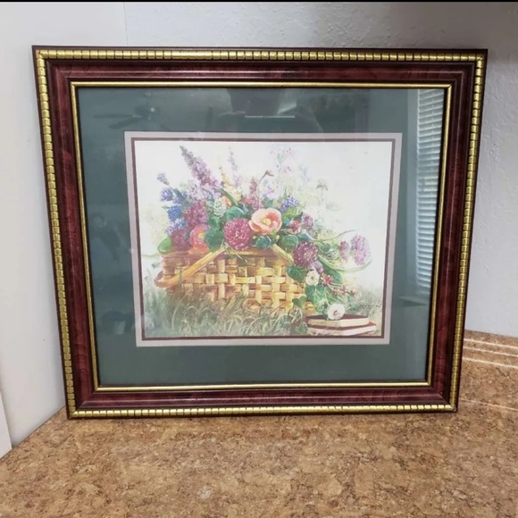 Home Interior Basket Of Flowers Framed Print